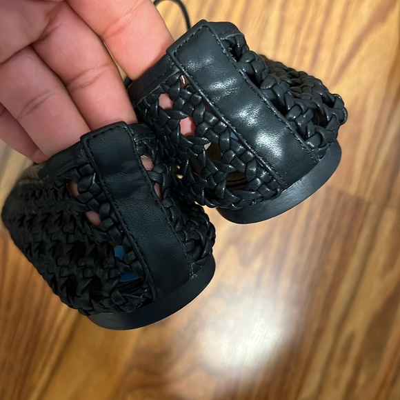 NEW $228 Joie Women's Black Woven breaded Flats with strap Mary Jane size 7.5 - Picture 8 of 9